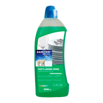 DETER. PIATTI LIMONE VERDE 1lt. SANITEC# DETER. PIATTI LIMONE VERDE 1lt. SANITEC#