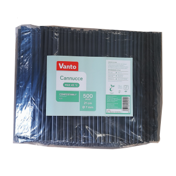 CANNUCCE NERE ECOCOMPOST. 21cm 500pz. CANNUCCE NERE ECOCOMPOST. 21cm 500pz.