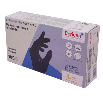 GUANTI NITRILE NERI LARGE 100pz. GUANTI NITRILE NERI LARGE 100pz.